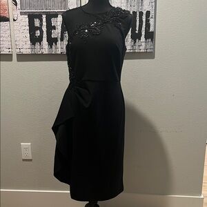 R&M Richards Elegant Black Asymmetrical Dress
